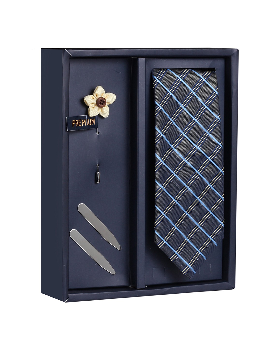 

PELUCHE Men Navy Blue & Grey 3 Pc Accessory Gift Set