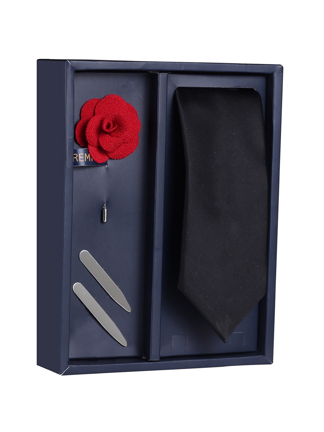 

PELUCHE The Refined Brawny Black Solid Broad Tie Gift Box