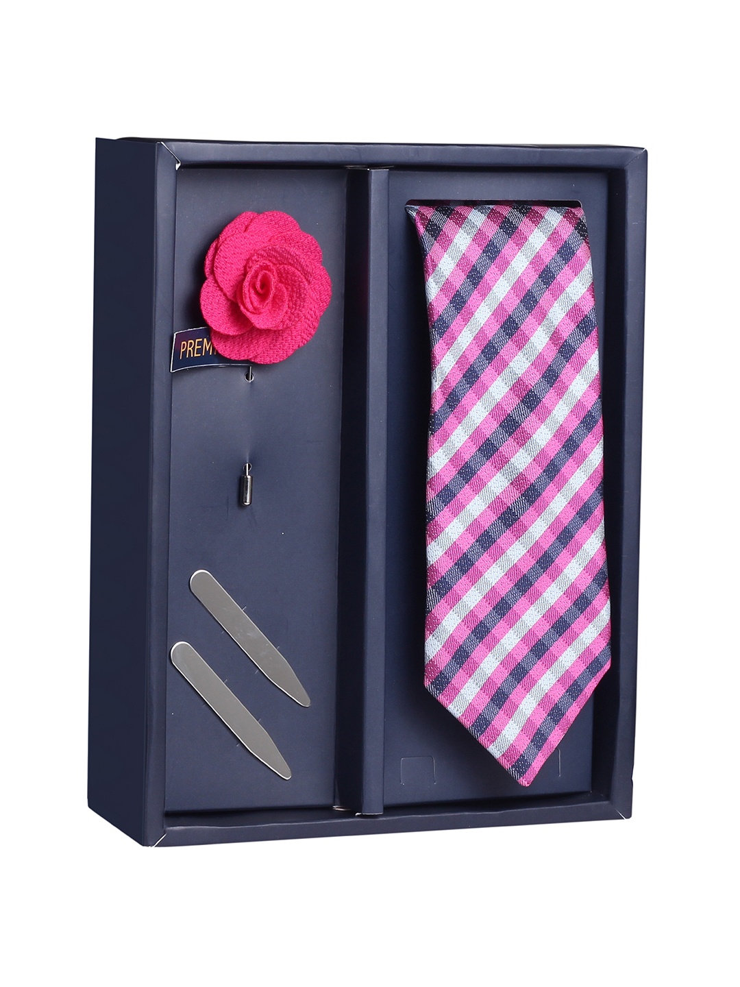 

PELUCHE Men Grey & Pink 3 Pc Accessory Gift Set