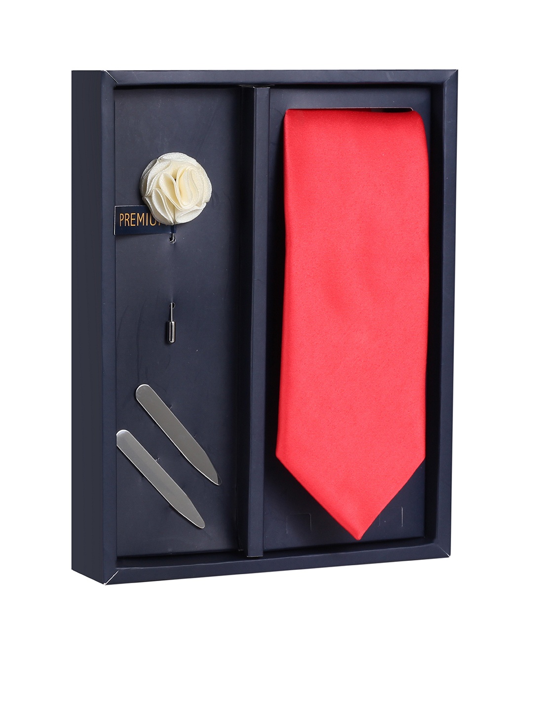 

PELUCHE The Sweet Garnish Red Solid Broad Tie Gift Box