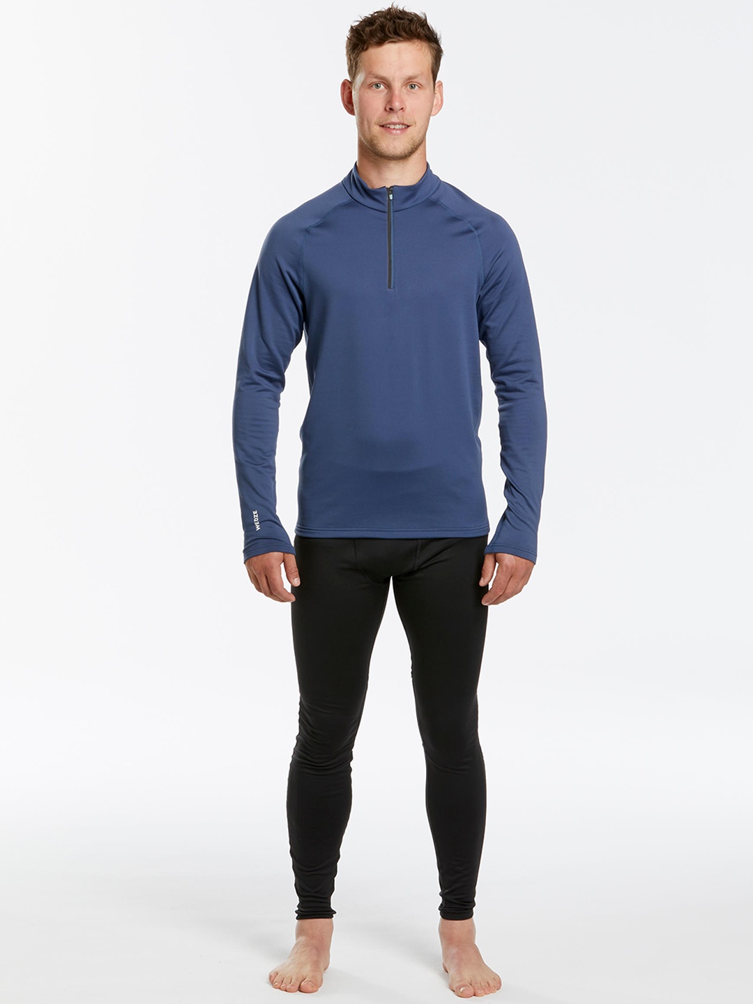 

WEDZE By Decathlon Men Blue Solid Base Layer Skiing and Snowboarding Thermal Top