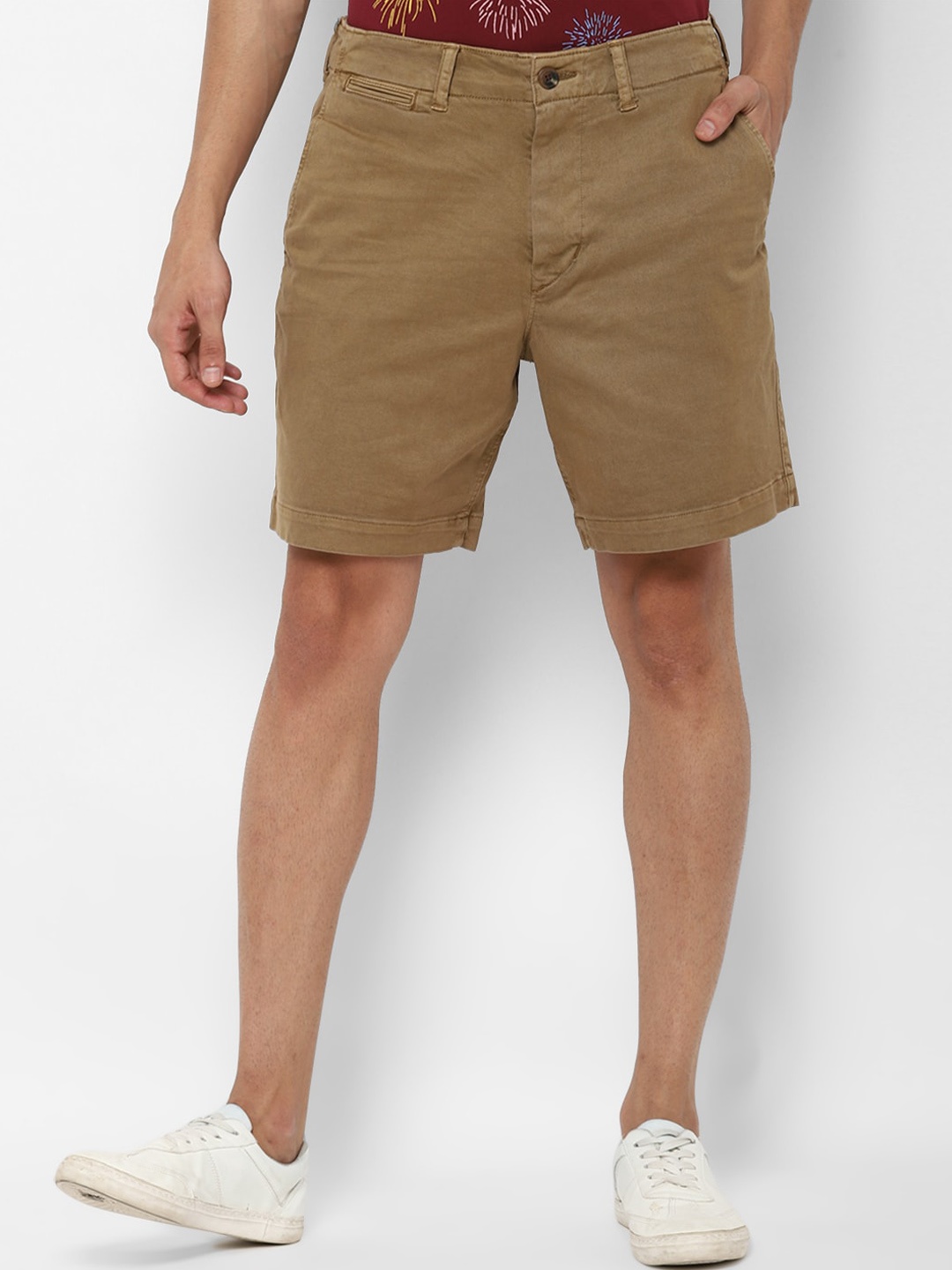 

AMERICAN EAGLE OUTFITTERS Men Khaki Mid-Rise Regular Shorts