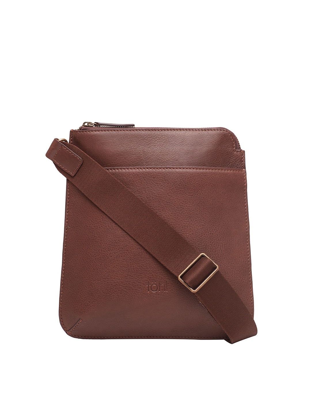 

Tohl Men Coffee Brown Textured Messenger Bag
