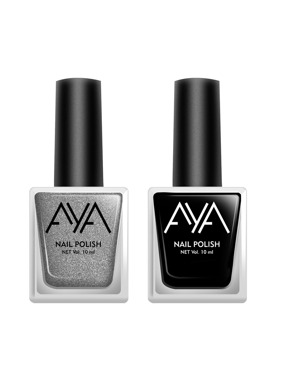 

AYA Women Set of 2 Nail Polish, Black