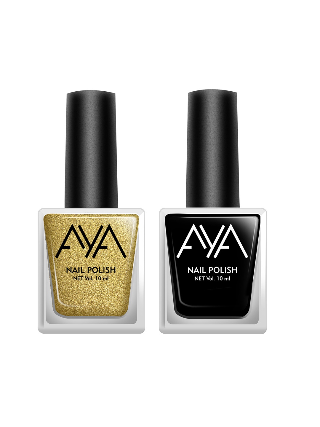 

AYA Women Set of 2 Nail Polish, Black