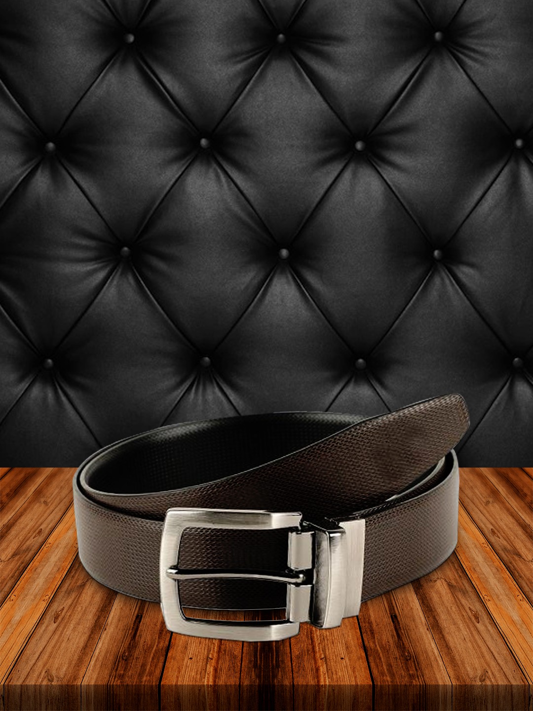 

Kastner Men Black & Brown Textured Leather Reversible Formal Belt