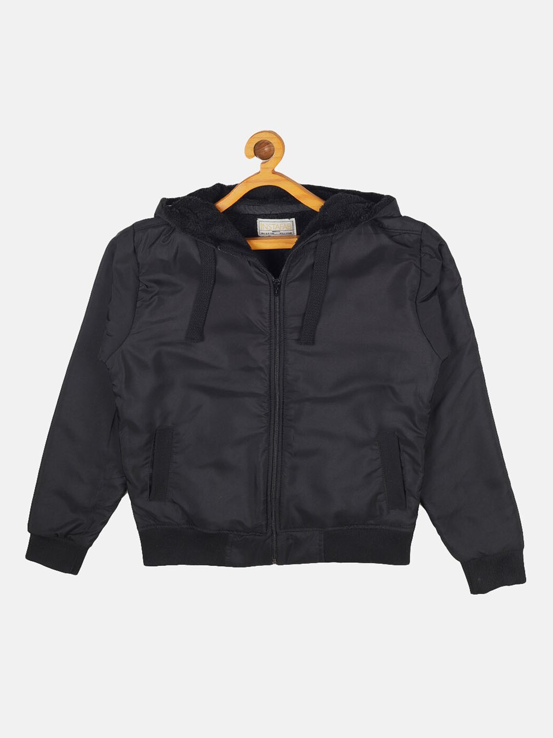 

Instafab Boys Black Checked Windcheater Bomber Jacket