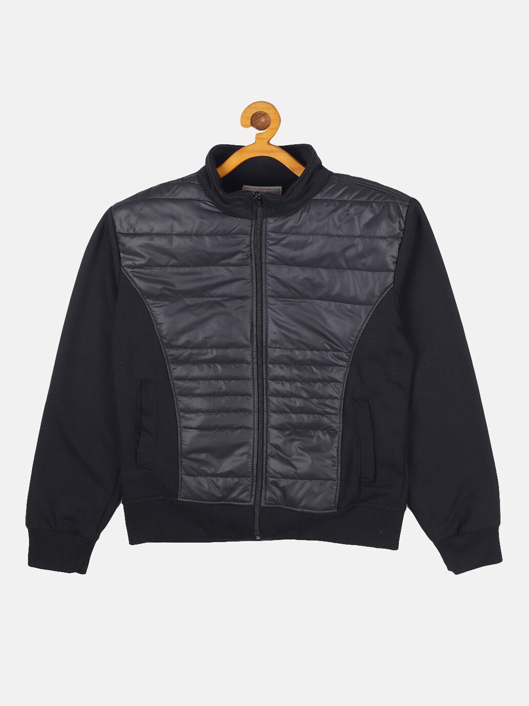 

Instafab Boys Black Striped Windcheater Bomber Jacket
