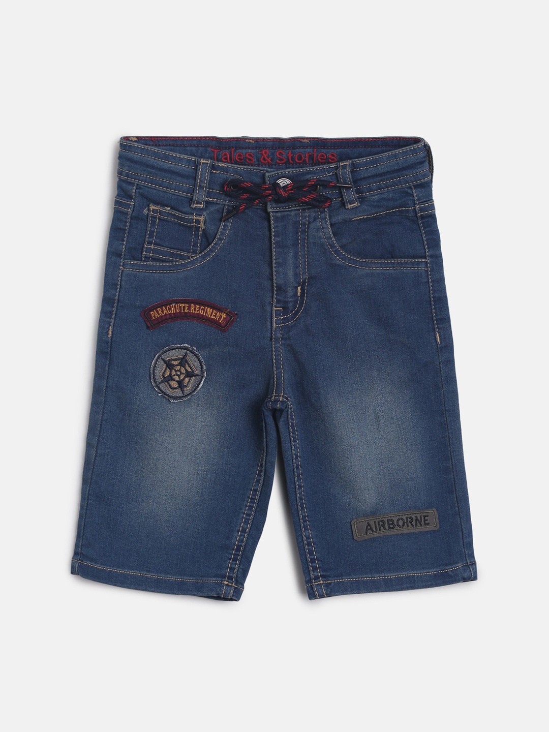 

TALES & STORIES Boys Blue Mid-Rise Denim Shorts