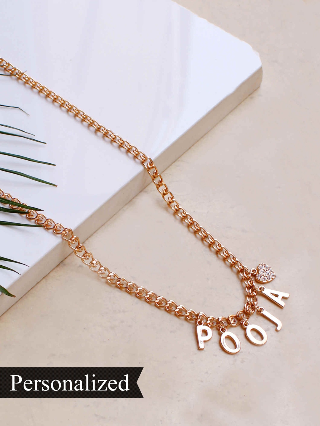

Runway Ritual Transparent & Gold-Toned Gold-Plated 5 Letter Adjustable Name Necklace