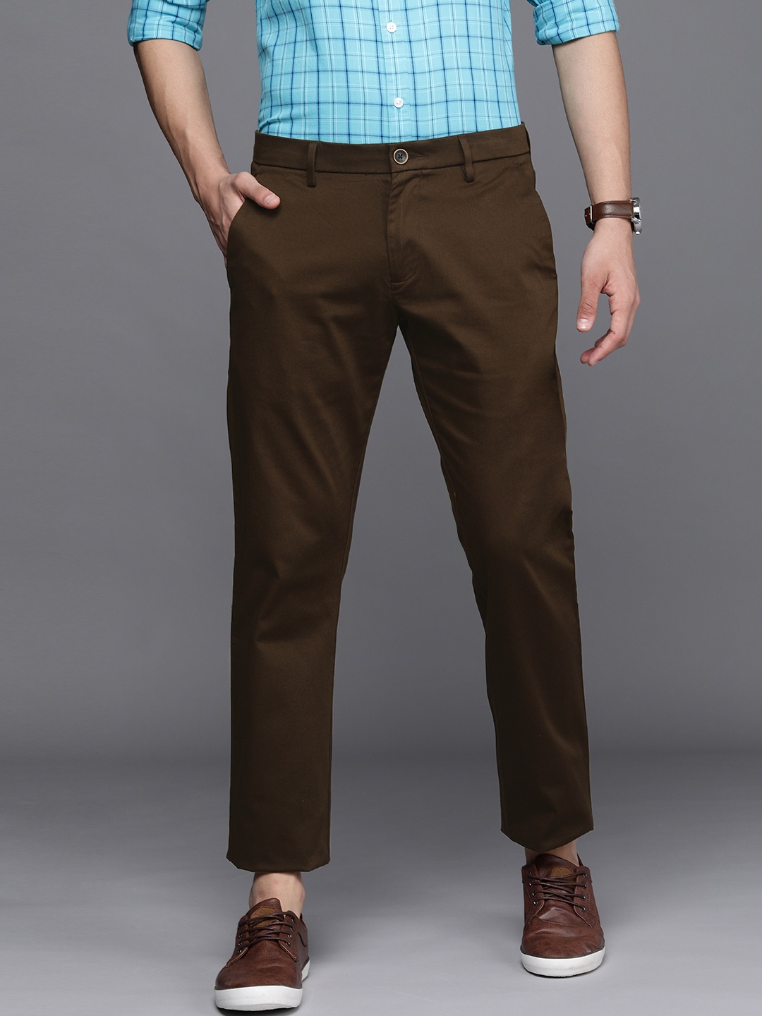 

Allen Solly Men Coffee Brown Slim Fit Chinos
