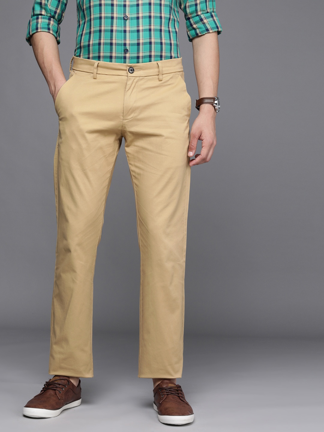 

Allen Solly Men Khaki Slim Fit Trousers