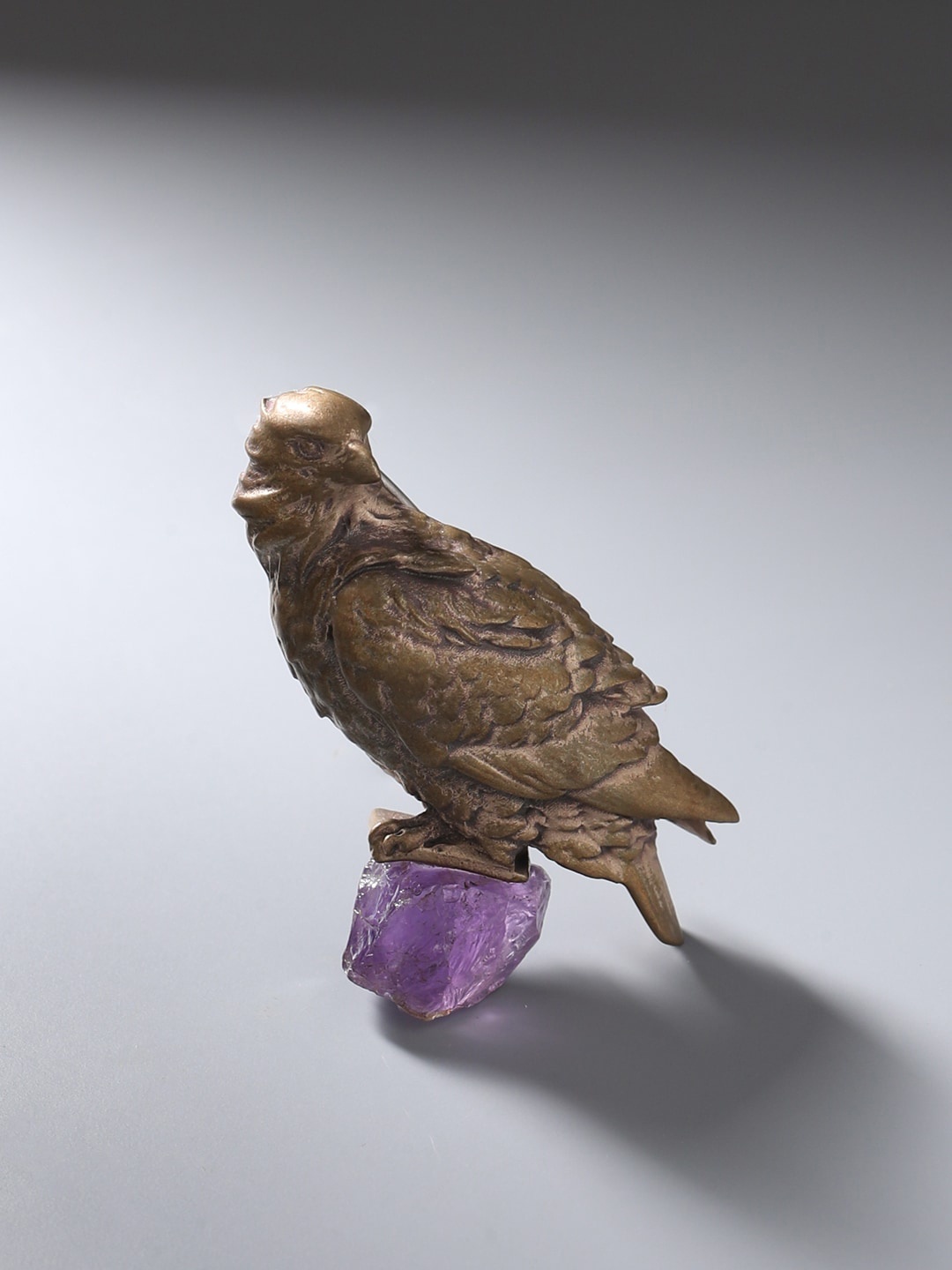 

COSA NOSTRAA Men Metallic-Toned Amethyst-Embellished The Eagle Brooch