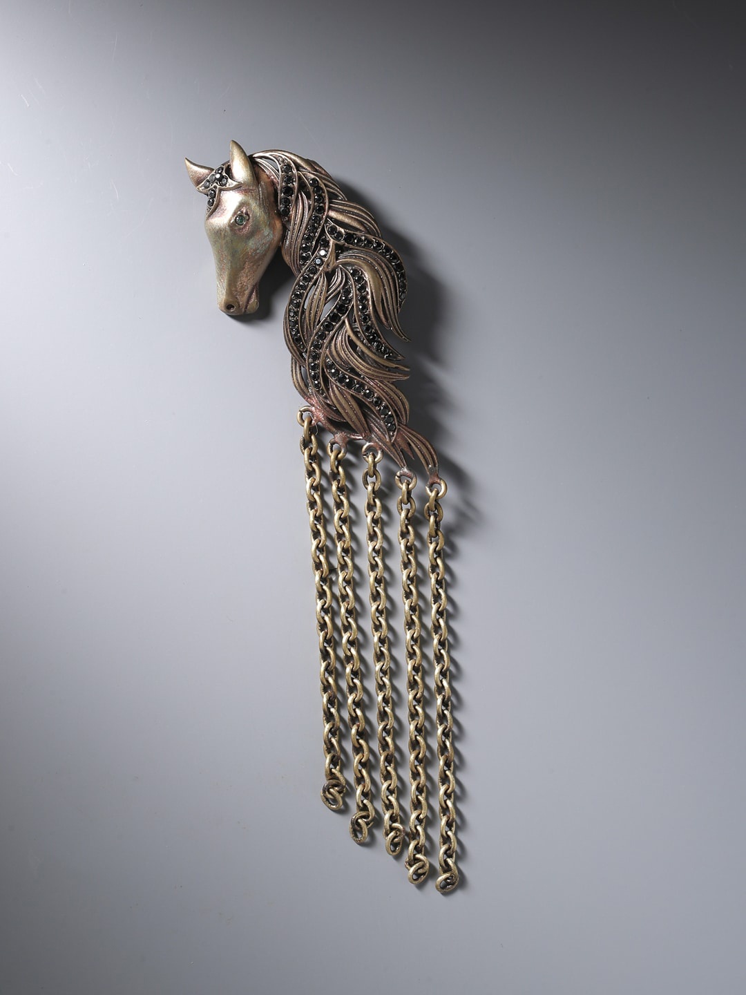 

COSA NOSTRAA Men Antique Gold-Toned The Mustang Brooch