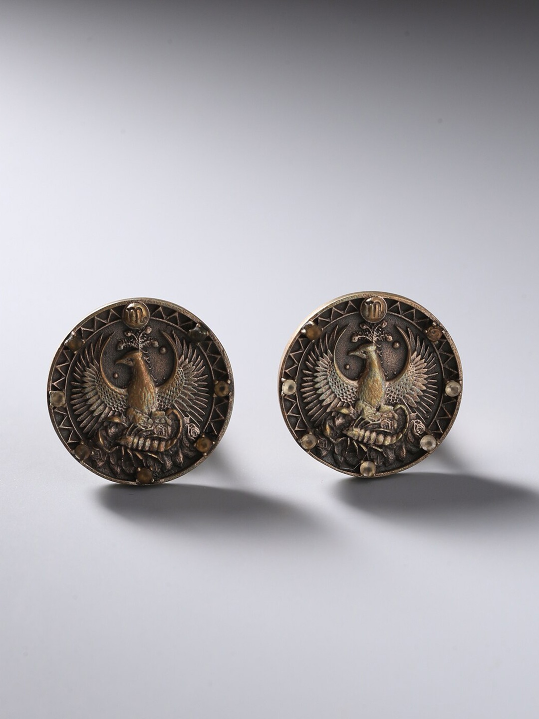

COSA NOSTRAA Gunmetal-Toned Scorpio zodiac Sign Cufflink, Metallic