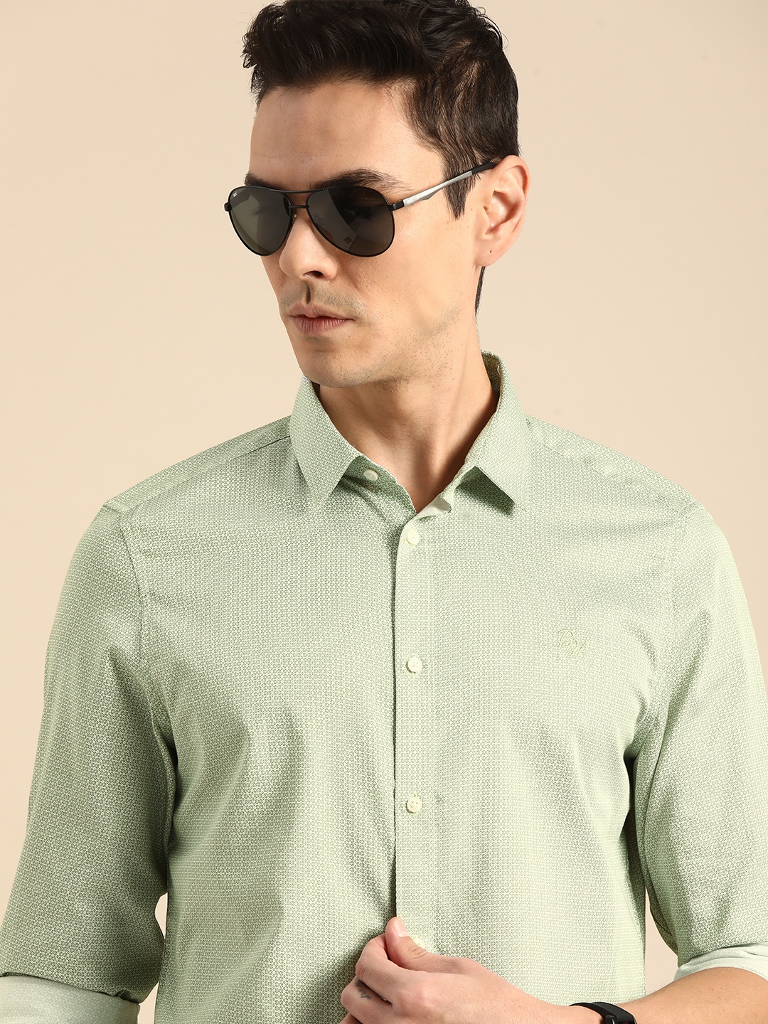 

Being Human Men Green Solid Slim Fit Casual Shirt