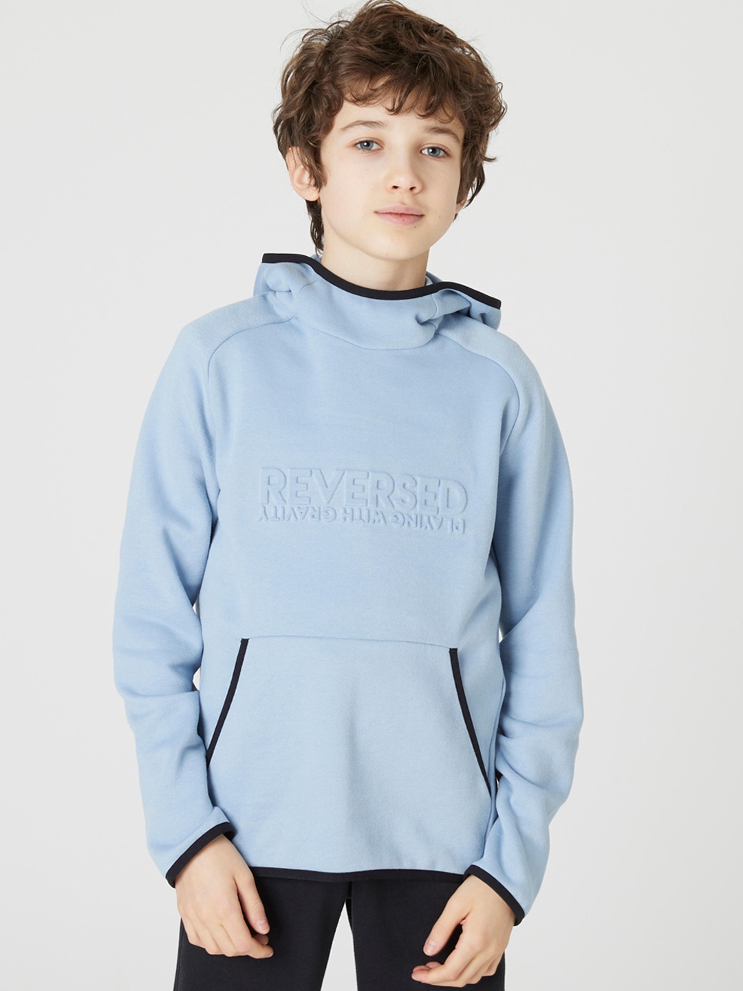 

Domyos By Decathlon Boys Turquoise Blue Hooded Sweatshirt