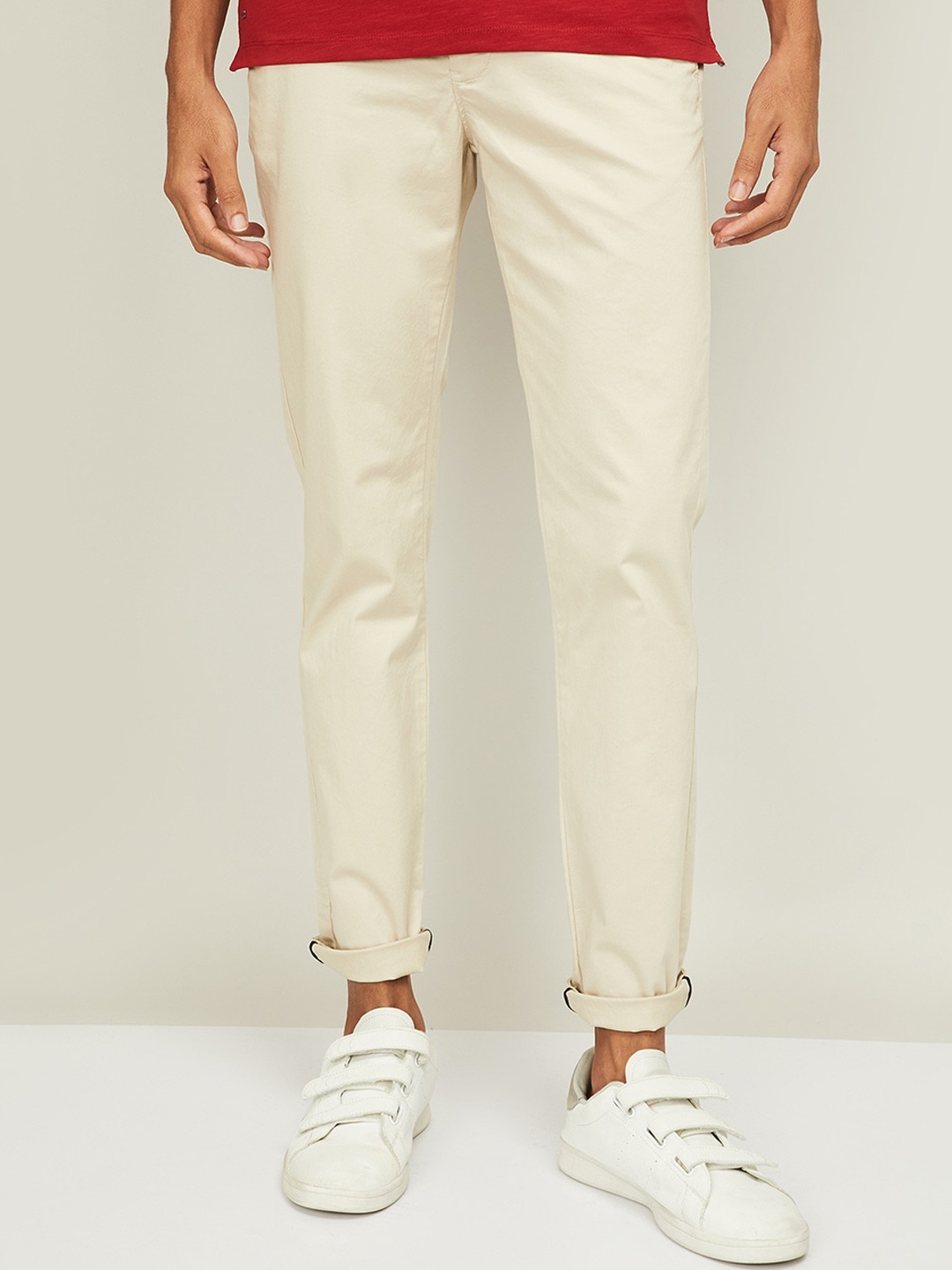 

Fame Forever by Lifestyle Men Beige Slim Fit Chinos Trousers