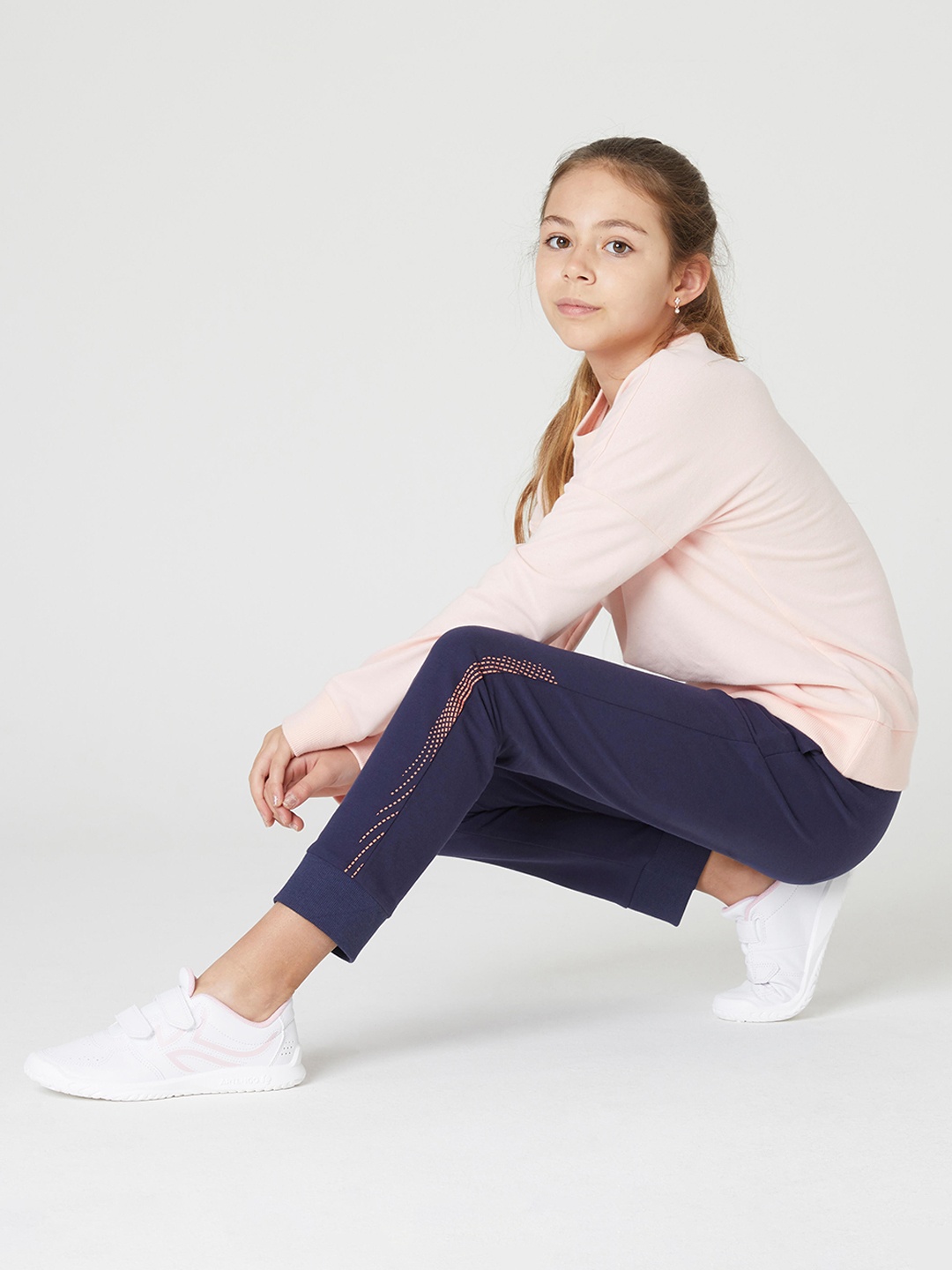 

Domyos By Decathlon Girls Navy Blue Warm & Breathable Fitness Jogging Bottom