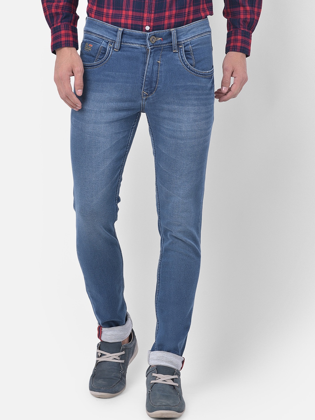 

Canary London Men Blue Skinny Fit Low-Rise Light Fade Jeans