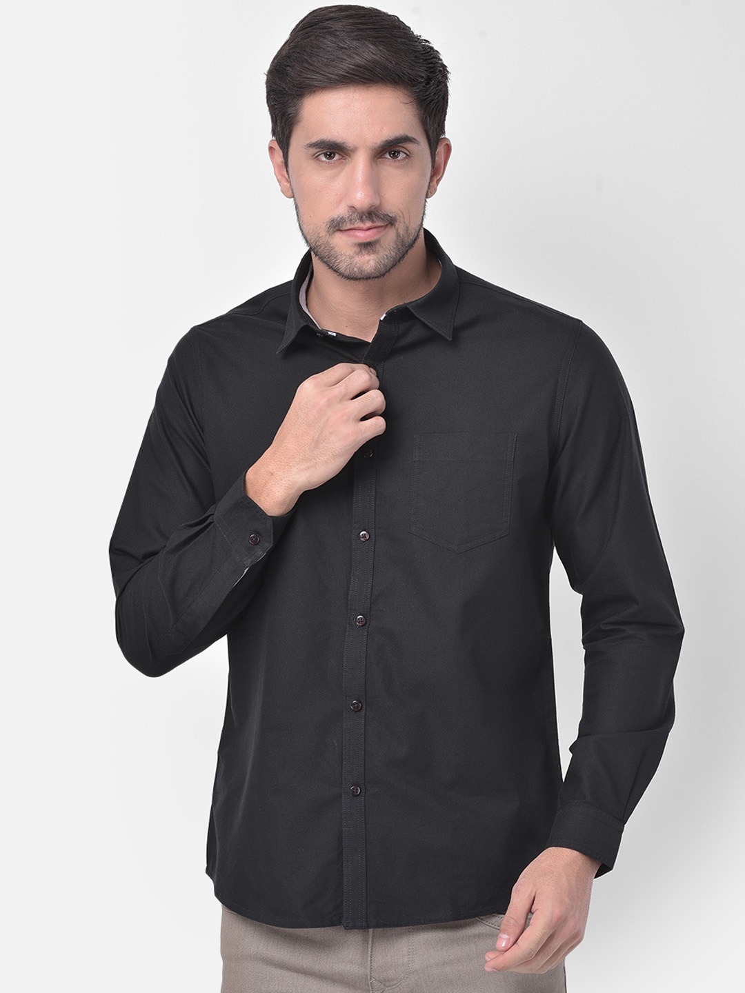 

Canary London Men Black Slim Fit Casual Shirt