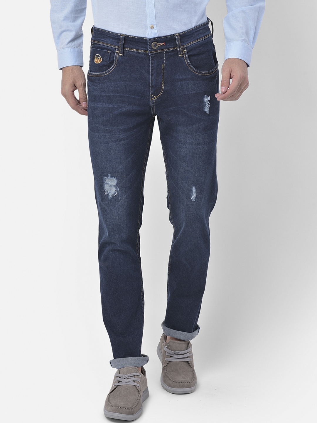 

Canary London Men Blue Slim Fit Low-Rise Mildly Distressed Light Fade Jeans