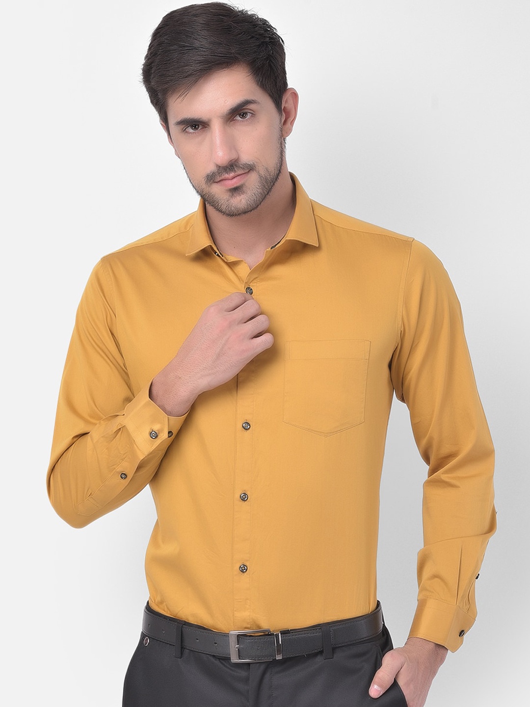 

Canary London Men Mustard Slim Fit Casual Shirt