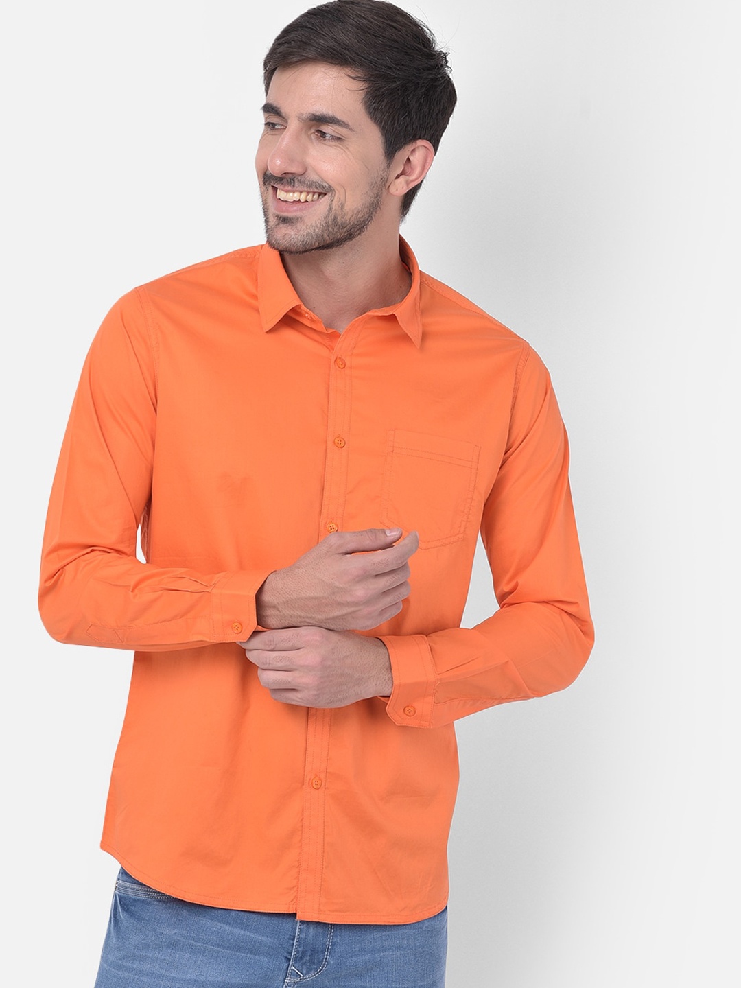 

Canary London Men Orange Smart Slim Fit Casual Shirt