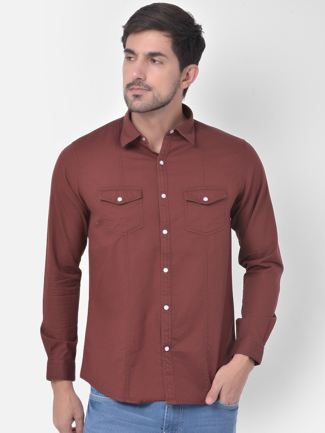 

Canary London Men Maroon Smart Slim Fit Casual Shirt