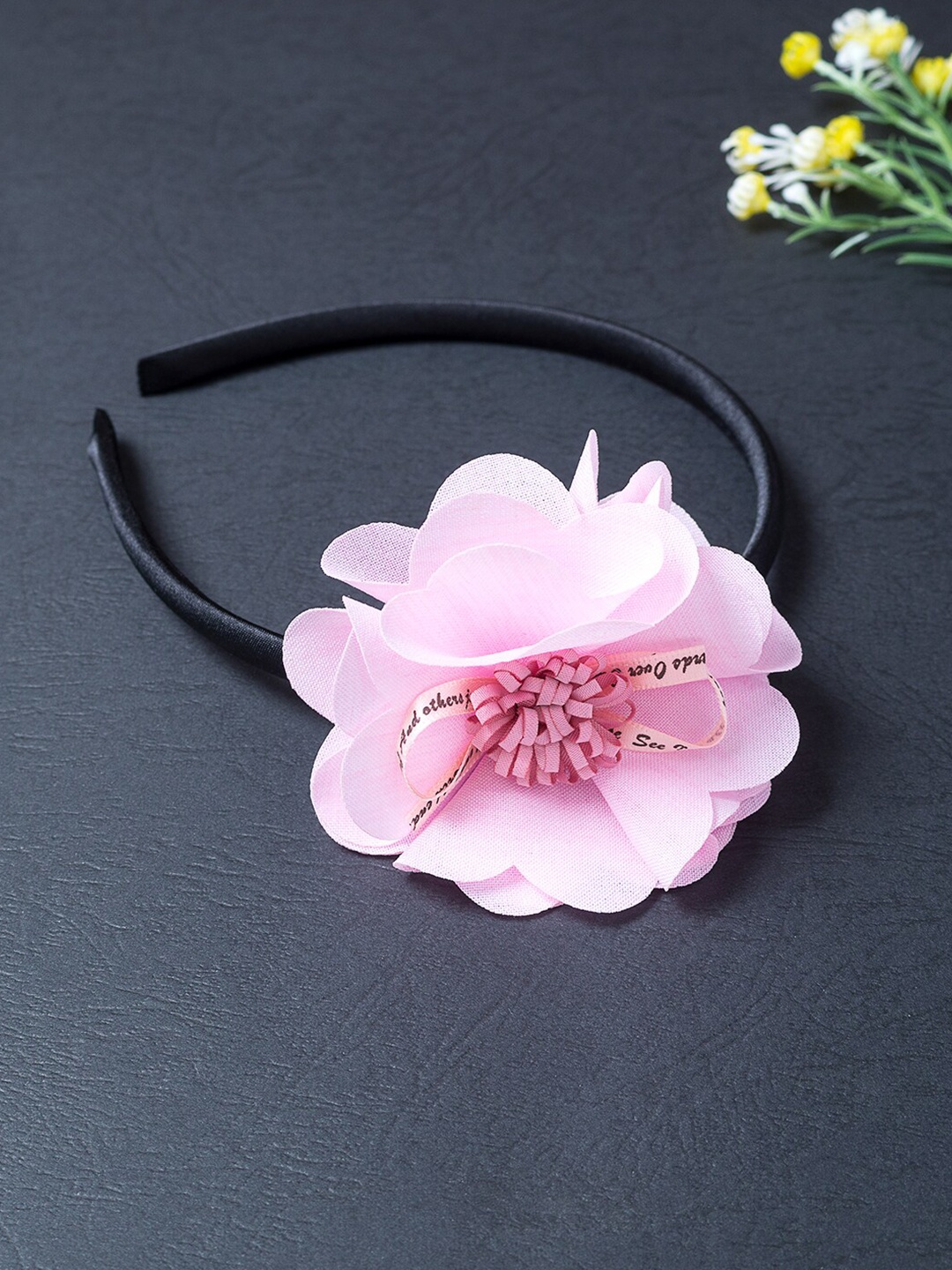 

Golden Peacock Women Pink & Black Floral Hairband