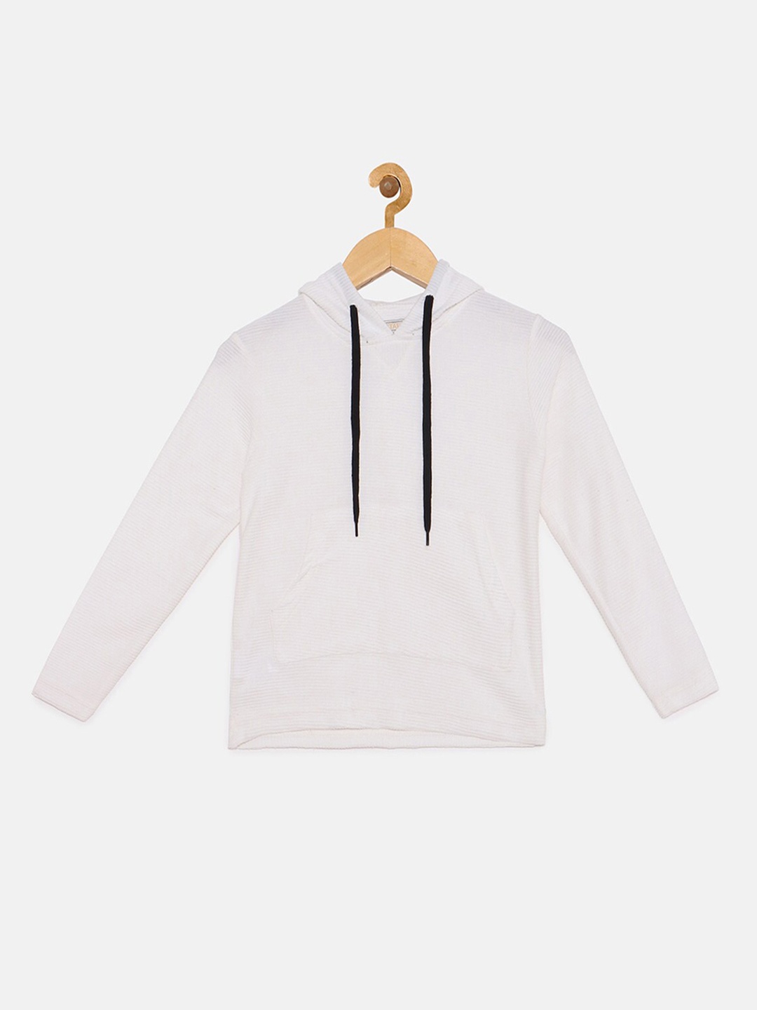 

Instafab Boys White Hooded Sweatshirt