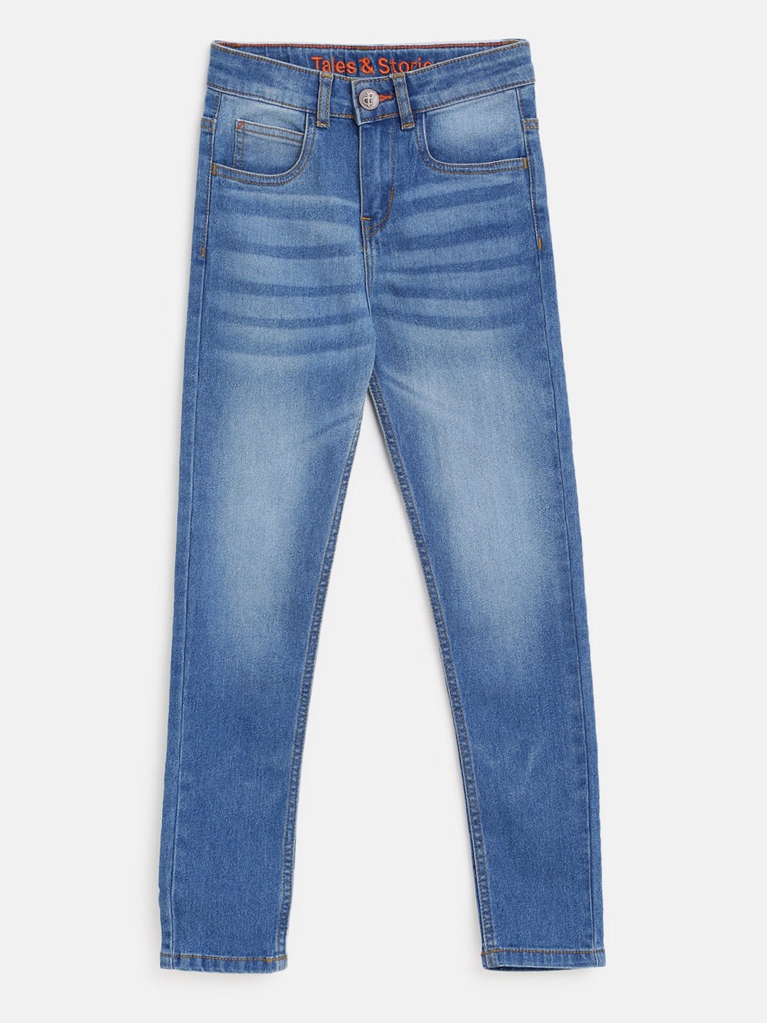 

TALES & STORIES Boys Blue Slim Fit Light Fade Cotton Stretchable Jeans