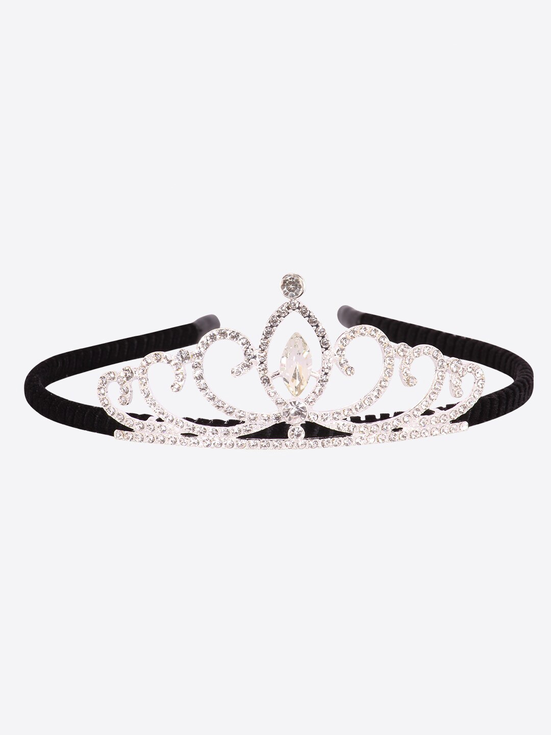 

CUTECUMBER Girls Black & Silver-Toned Embellished Hairband