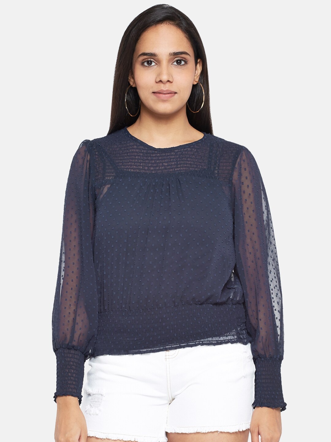 

People Navy Blue Regular Top