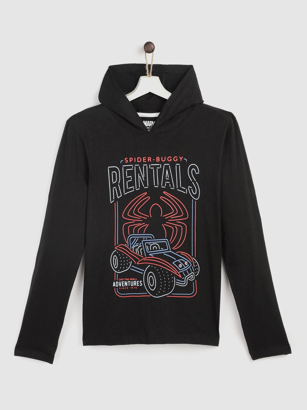 

YK Marvel Boys Black Cotton Printed T-shirt