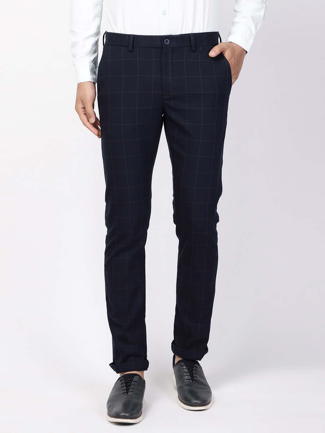 

Blackberrys Men Blue Slim Fit Tartan Checks Checked Casual Shirt