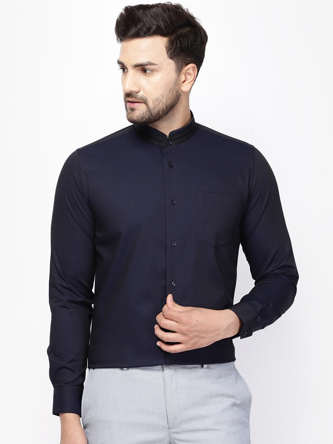 

Blackberrys Men Navy Blue Slim Fit Casual Shirt