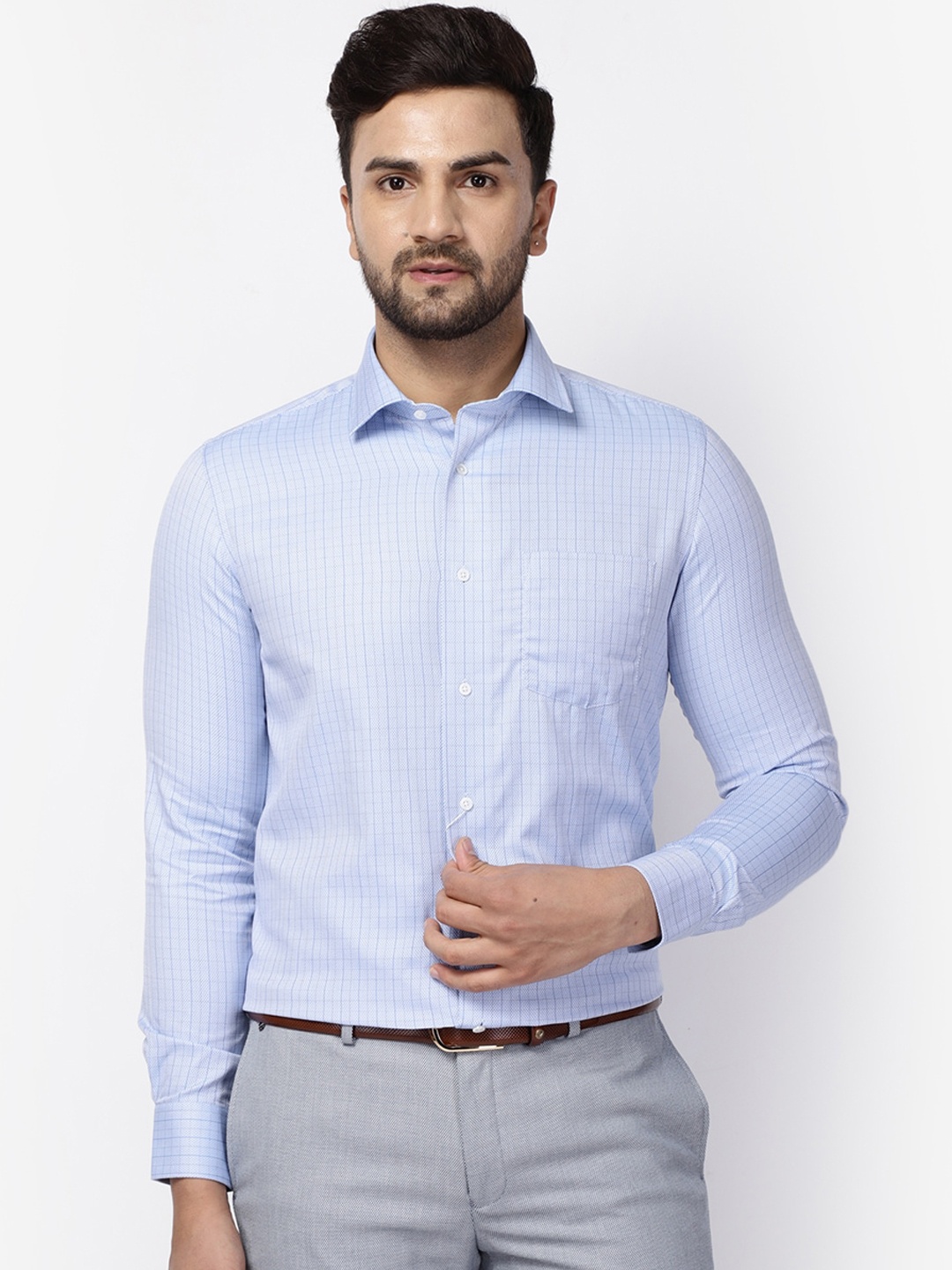 

Blackberrys Men Blue India Slim Fit Checked Casual Shirt