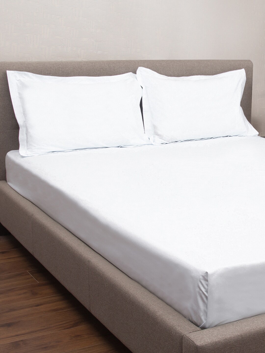 

PETAL HOME Set Of 2 White Solid Pure Cotton Pillow Covers