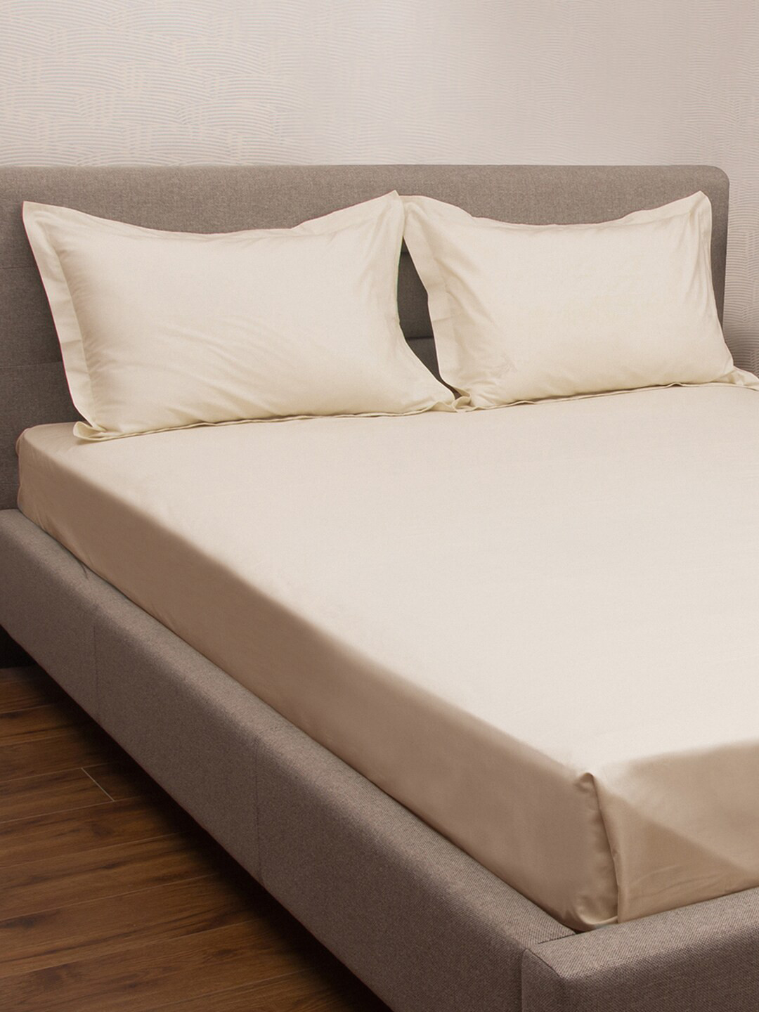 

PETAL HOME Set Of 2 Taupe Solid Pure Cotton Pillow Covers
