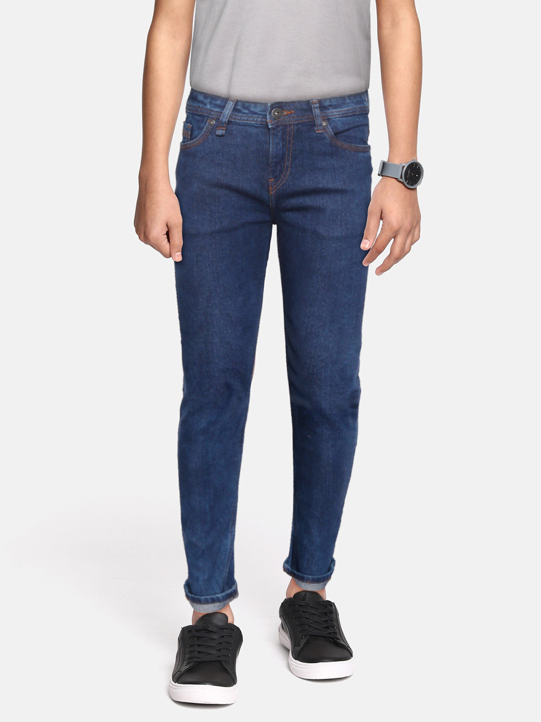 

UTH by Roadster Boys Blue Mid-Rise Regular Fit Stretchable Jeans