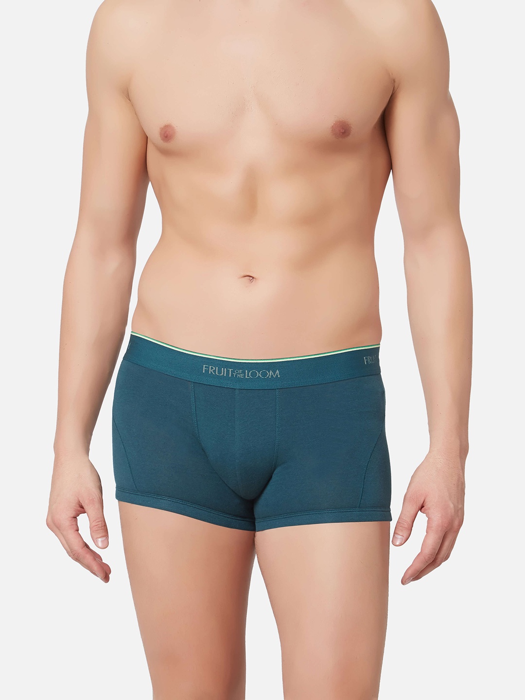 

Fruit of the loom Men Teal-Blue Solid Trunks