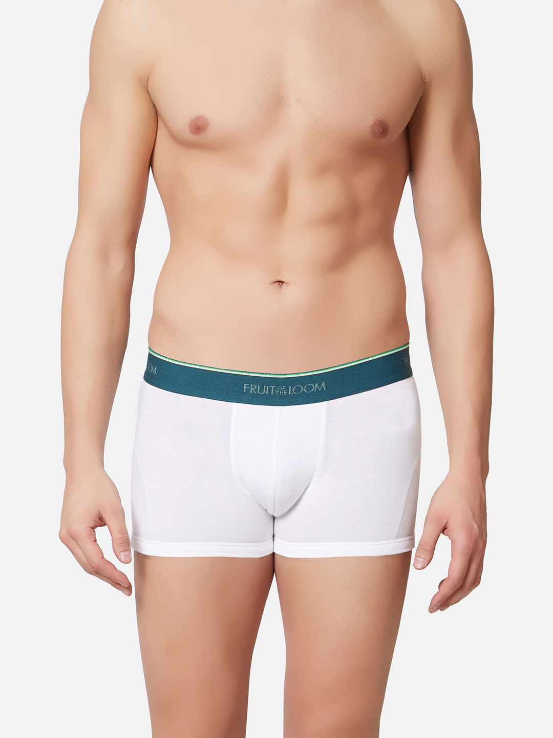 

Fruit of the loom Men White & Teal-Blue Trunks