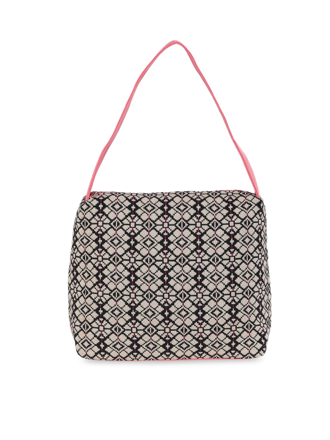 

ALII AND ALIIZEY Black Geometric Shopper Handheld Bag