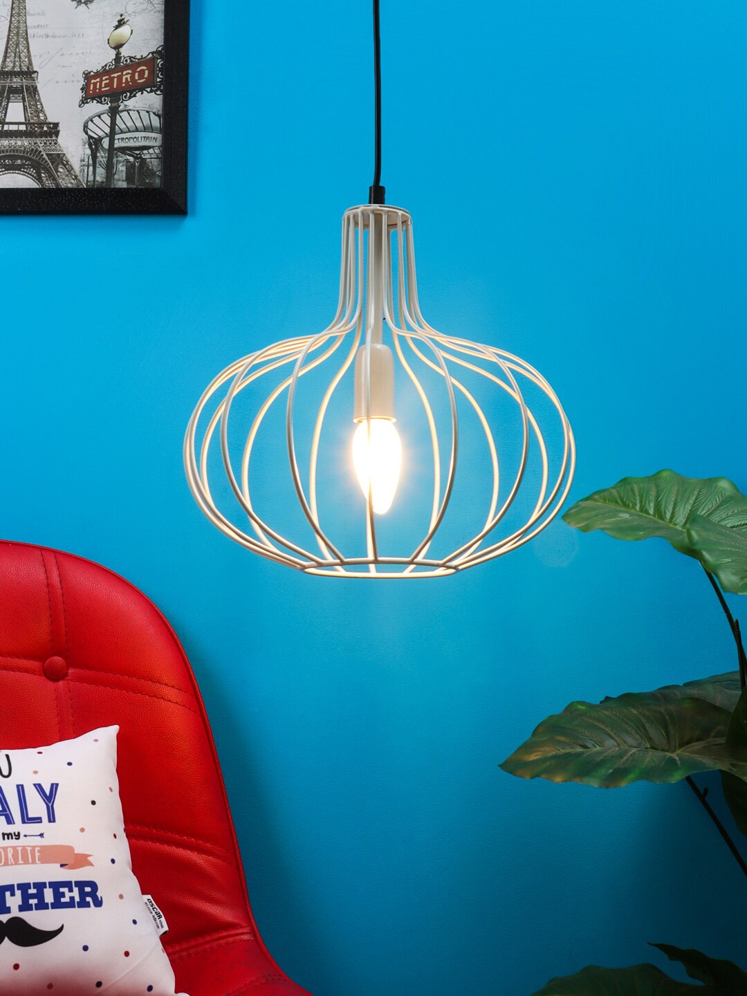 

Aapno Rajasthan White Contemporary USP Pendent Light