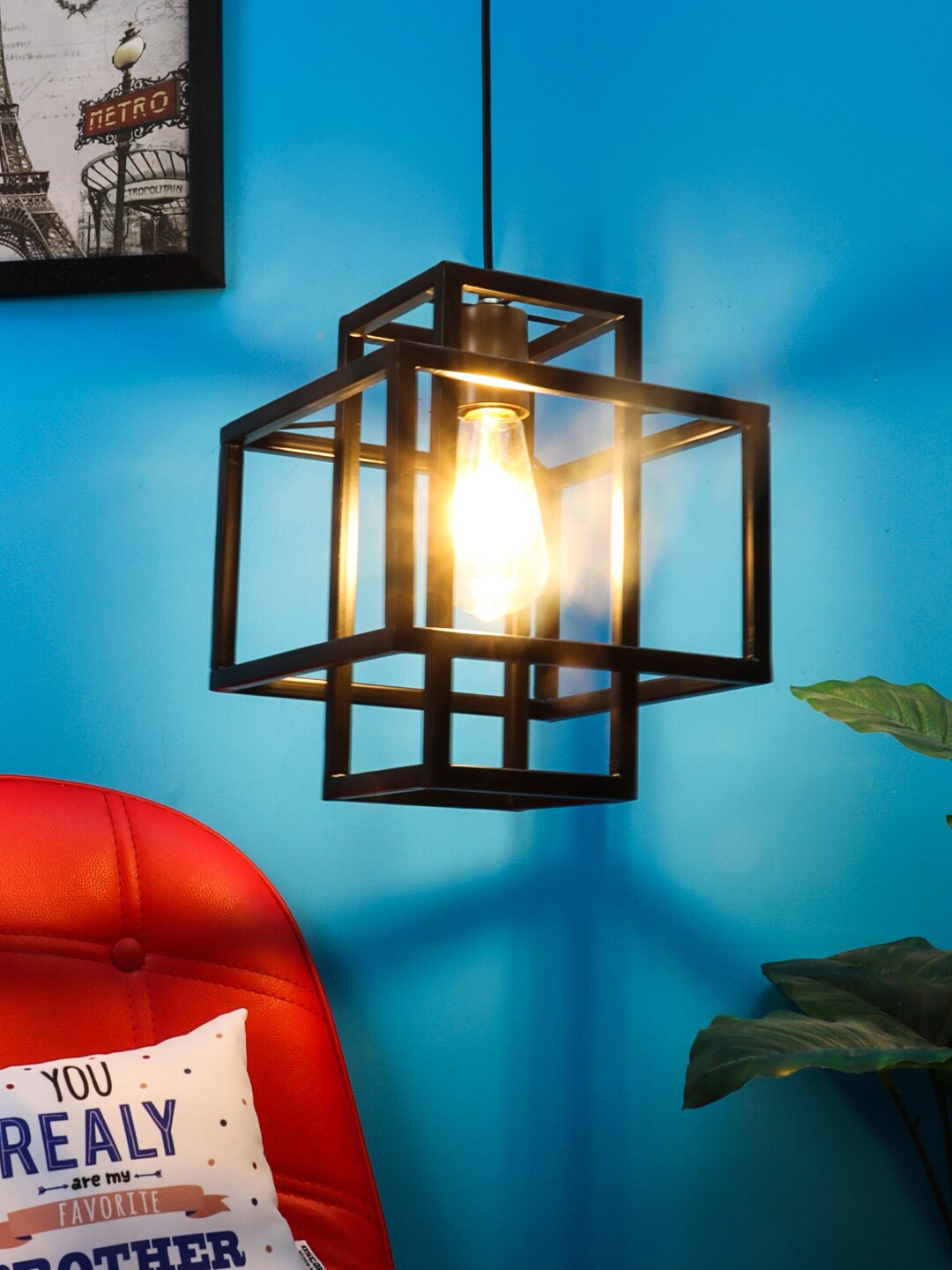 

Aapno Rajasthan Black Contemporary USP Pendant Lantern