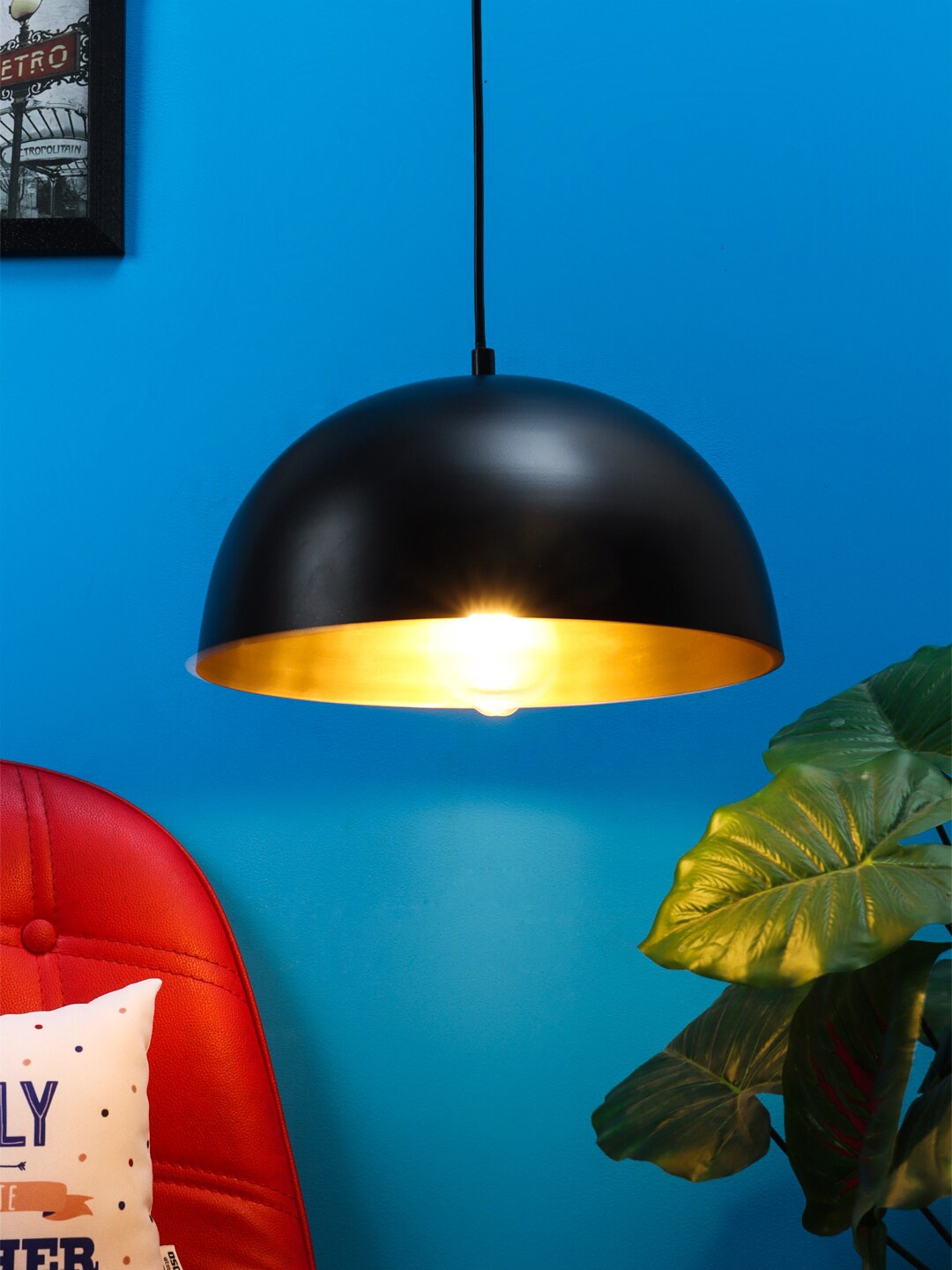 

Aapno Rajasthan Black Contemporary USP Pendant Hanging Light