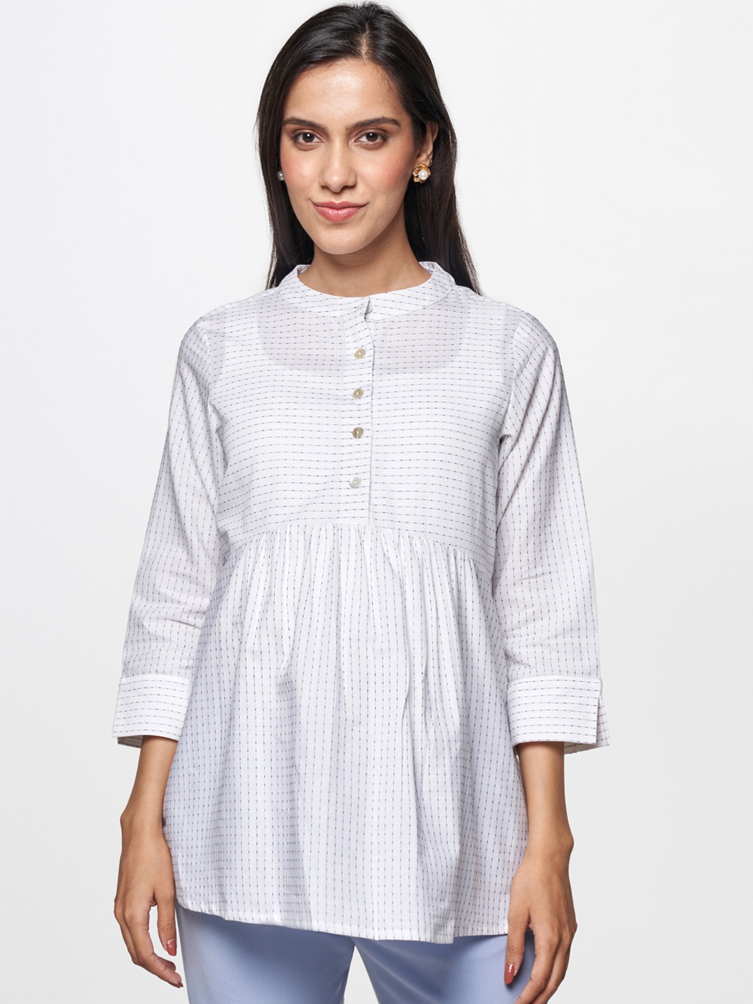 

AND White Shirt Style Maternity Longline Top