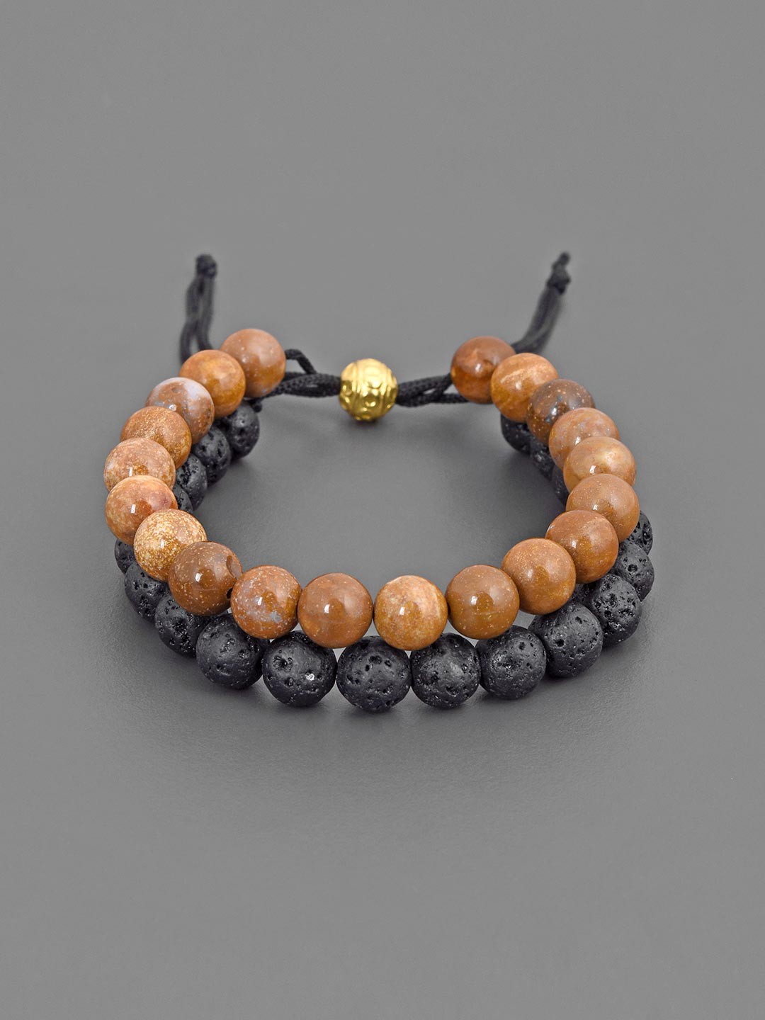 

Tistabene Men Black & Brown Charm Bracelet