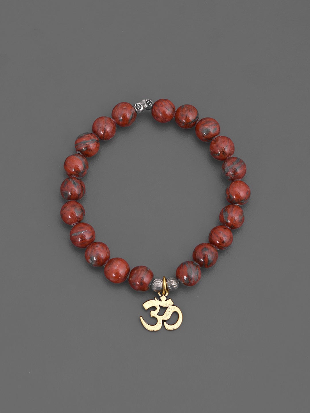 

Tistabene Men Red & Gold-Toned Om Charm Bracelet